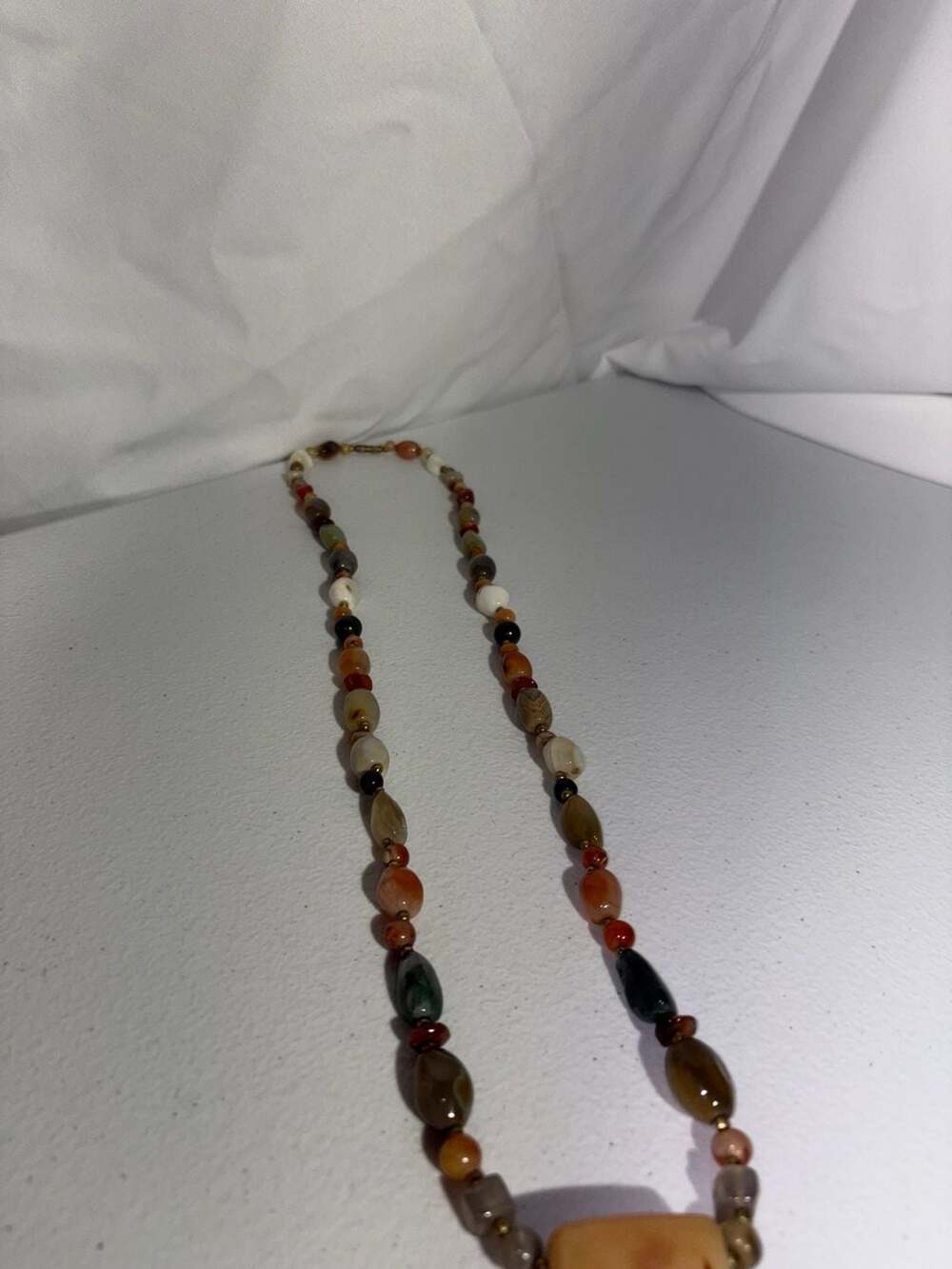 Vintage Agate And Carnelian With Other Semi-precious Stones Necklace